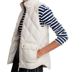 J. Crew Cream Quilted Vest